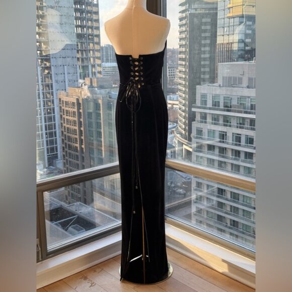 🆕 BRONX & BANCO 🧿 NWOT Florentina Corset Gown, Black Velvet, Sz L US 8 - Picture 8 of 15